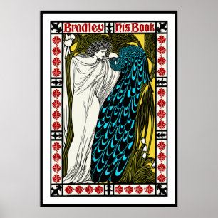 Kunst Nouveau Pfau-Plakat wird vorbei H. Bradley Poster