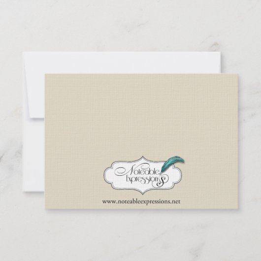 Kunst Nouveau Posh Hochzeits-Empfang Einladung (Rückseite)