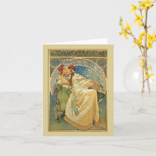 Kunst Nouveau Prinzessin Hyacinth Note oder Karte (Gelbe Blume)