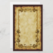 Kunst Nouveau Rosen Briefpapier (Vorne/Hinten)