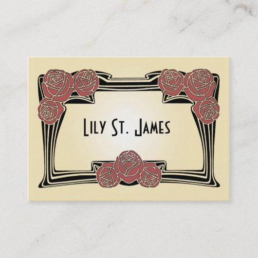 Kunst Nouveau Rosen-Chubby Karte (Vorderseite)