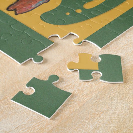 Kunst Nouveau Rot-Papagei Puzzle (Seite)