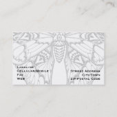 Kunst Nouveau Schmetterling Visitenkarte (Rückseite)