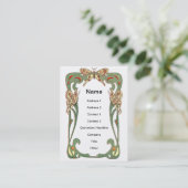 Kunst Nouveau Schmetterlings-Rahmen Visitenkarte (Stehend Vorderseite)