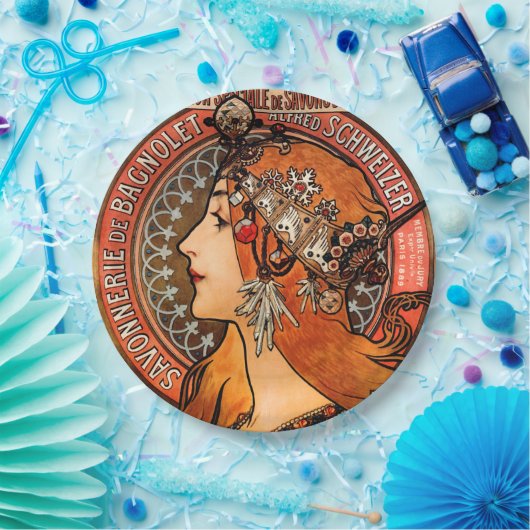 Kunst Nouveau Schönheit Pappteller (Party)