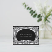 Kunst Nouveau Schwarzweiss-berufliches Visitenkarte (Stehend Vorderseite)