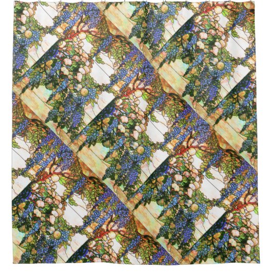 Kunst Nouveau Tiffany beflecktes Duschvorhang (Vorderseite)