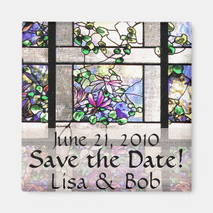 Kunst Nouveau Tiffany beflecktes Glas-Blumen mit Magnet