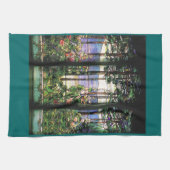 Kunst Nouveau Tiffany Buntglas-Natur Handtuch (Horizontal)
