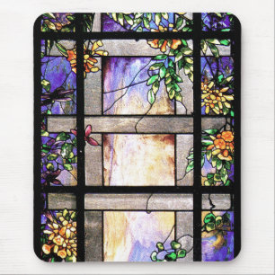 Kunst Nouveau Tiffany Buntglas-Natur Mousepad