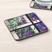 Kunst Nouveau Tiffany Buntglas-Natur Untersetzer (Linke Seite)