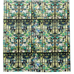 Kunst Nouveau Tiffany Buntglas-Weinberg-Trauben Duschvorhang