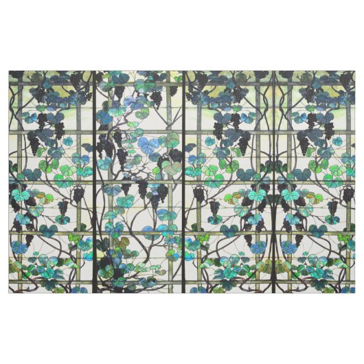 Kunst Nouveau Tiffany Buntglas-Weinstock-Gewebe Stoff (Yard (91,4 cm))