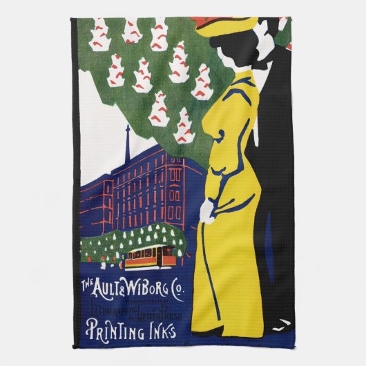 Kunst Nouveau Tinten-Anzeige Geschirrtuch (Vertikal)