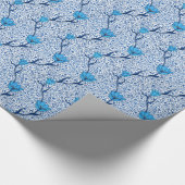 Kunst Nouveau Tulpe-Damast, Kobalt-Blau Geschenkpapier (Ecke)