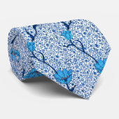 Kunst Nouveau Tulpe-Damast, Kobalt-Blau Krawatte (Gerollt)