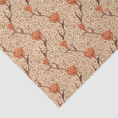 Kunst Nouveau Tulpe-Damast, Koralle und Beige Seidenpapier (Ausschnitt)