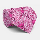 Kunst Nouveau Tulpe-Damast, Wein u. Fuchsien-Rosa Krawatte (Gerollt)