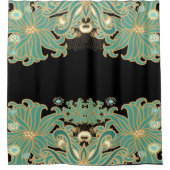 Kunst nouveau, Vintag, mit Blumen, Schönheit Duschvorhang (Vorderseite)