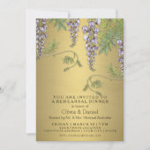 Kunst Nouveau Vintager Wisteria-BlumenProbe Einladung (Vorderseite)