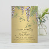 Kunst Nouveau Vintager Wisteria-BlumenProbe Einladung (Stehend Vorderseite)