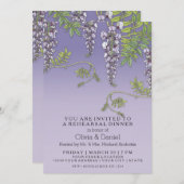 Kunst Nouveau Vintager Wisteria-BlumenProbe Einladung (Vorne/Hinten)