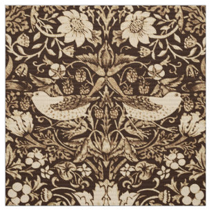 Kunst Nouveau Vogel und Blumen-Tapisserie, dunkles Stoff