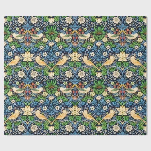 Kunst Nouveau Vogel-und Blumen-Tapisserie-Muster Geschenkpapier (Flach)