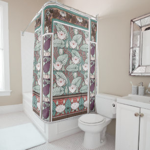 Kunst Nouveau Wasserlilie Lilypad Duschvorhang