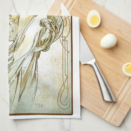 Kunst Nouveou Mucha Reihe Malerei Küchentuch (Viertel Falte)