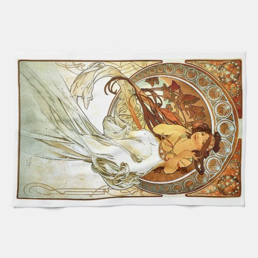 Kunst Nouveou Mucha Reihe Malerei Küchentuch (Horizontal)