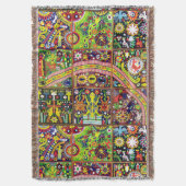 Kunst Oaxacas Mexiko mexikanische Stammes- Boho Decke (Vorderseite Vertikal)