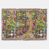 Kunst Oaxacas Mexiko mexikanische Stammes- Boho Decke (Vorderseite)