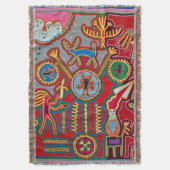 Kunst Oaxacas Mexiko mexikanische Stammes- Boho Decke (Vorderseite Vertikal)