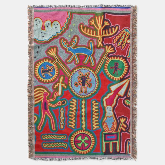 Kunst Oaxacas Mexiko mexikanische Stammes- Boho Decke (Vorderseite Vertikal)