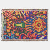 Kunst Oaxacas Mexiko mexikanische Stammes- Boho Decke (Vorderseite)