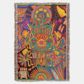 Kunst Oaxacas Mexiko mexikanische Stammes- Boho Decke (Vorderseite Vertikal)