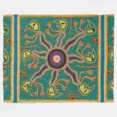 Kunst Oaxacas Mexiko mexikanische Stammes- Boho Fleecedecke (Vorderseite (Horizontal))