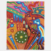 Kunst Oaxacas Mexiko mexikanische Stammes- Boho Fleecedecke (Vorderseite)