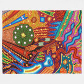 Kunst Oaxacas Mexiko mexikanische Stammes- Boho Fleecedecke (Vorderseite (Horizontal))