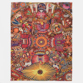 Kunst Oaxacas Mexiko mexikanische Stammes- Boho Fleecedecke (Vorderseite)