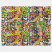 Kunst Oaxacas Mexiko mexikanische Stammes- Boho Fleecedecke (Vorderseite (Horizontal))