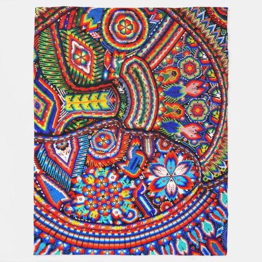 Kunst Oaxacas Mexiko mexikanische Stammes- Boho Fleecedecke (Vorderseite)