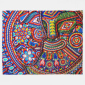 Kunst Oaxacas Mexiko mexikanische Stammes- Boho Fleecedecke (Vorderseite (Horizontal))