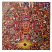 Kunst Oaxacas Mexiko mexikanische Stammes- Boho Fliese (Vorderseite)