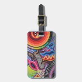 Kunst Oaxacas Mexiko mexikanische Stammes- Boho Gepäckanhänger (Vorderseite vertikal)