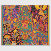 Kunst Oaxacas Mexiko mexikanische Stammes- Boho Geschenkpapier (Flach)