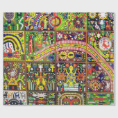 Kunst Oaxacas Mexiko mexikanische Stammes- Boho Geschenkpapier (Flach)