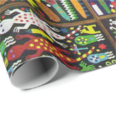 Kunst Oaxacas Mexiko mexikanische Stammes- Boho Geschenkpapier (Rolleneckpunkt)