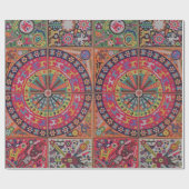 Kunst Oaxacas Mexiko mexikanische Stammes- Boho Geschenkpapier (Flach)